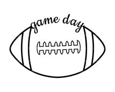 a football with the word game day written on it's side and an image of a