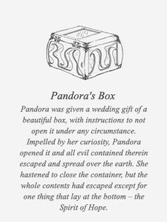 an image of a box with the words pandara's box written in it