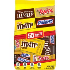 three bags of m & m's sweets