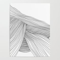 a black and white photo with lines in the shape of an abstract design on paper