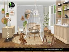 a baby's room is decorated in neutral colors