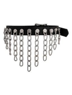 Chain Fall Leather Choker Edgy Adjustable Chain Belt For Parties, Adjustable Edgy Chain Belt, Adjustable Edgy Chain Belt For Party, Edgy Choker With Adjustable Chain, Adjustable Punk Style Chain Choker, Trendy Chain Choker For Concerts, Punk Choker With Adjustable Chain For Festival, Metal Choker With Adjustable Chain For Concerts, Edgy Leather Choker Jewelry