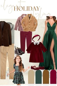 a collage of clothes, shoes and accessories for a child's holiday wish list