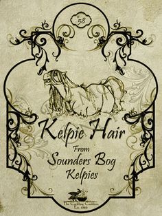 the label for klipe hair from sounder's bag kelpies