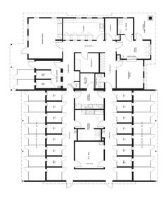 the floor plan for an office building with multiple rooms and two levels, including one bedroom