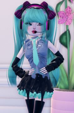 Vocaloid Dress To Impress, Hatsune Miku Dress To Impress, Miku Dress To Impress, Cartoon Cosplay Ideas, Fitness Dress To Impress, Dti Cosplay Fits, Outfits With Clogs, Bunny Halloween Makeup, Dress And Cardigan Outfit