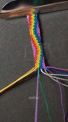 a pair of scissors and some colorful thread