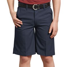 These shorts have a classic fit that sits slightly below the waist. The FlexWaist® adjustable waistband allows your child to create a custom fit for even more comfort. This pair of shorts features easy care stain release, resists wrinkles, and mechanical stretch fabric for comfort and movement. No exterior logo. Sits slightly below the waist, classic fit through seat & thigh 7.75 oz. Twill, 65% polyester/35% cotton This pair of shorts is great for going to class, then to the playground and final Man Shorts, Tech Fashion, Adjustable Waistband, Lifestyle Clothing, Mens Essentials, Big Boys, Boy Fashion, Custom Fit, Cargo Shorts