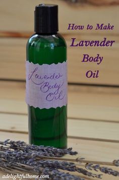 lavender body oil 1 cup oil (Use Grapeseed, safflower or sweet almond oil) or a mixture of oils to make 1Cup  6 drops lavender essential oil  Scant 1/8 tsp Vitamin E oil (or 10 drops)  Method  Pour all ingredients into a bottle, cap and shake to blend.  Makes about 8 ounces. Lavender Body Oil, Bath Soak Recipe, Lavender Bath, Looks Party, Vitamin E Oil