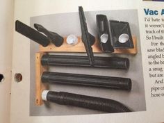 an open book with several different types of tools on it's shelf and instructions to use them