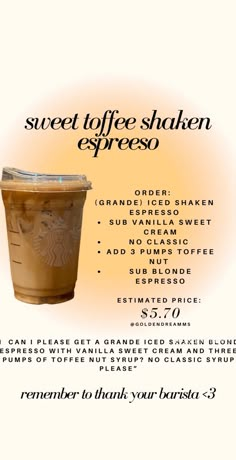 an advertisement for starbucks coffee, with the description below it