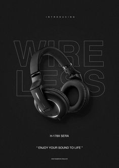 headphones with the words wired less on it and an image of a pair of headphones