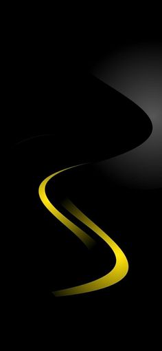 an abstract black and yellow background with curved lines in the center, on a dark surface