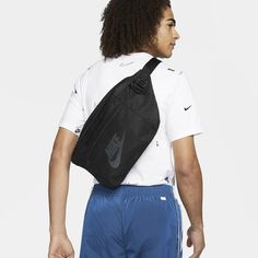 Stay On Trend And Carry Your Essentials! Easy To Carry And Access Your Essentials, The Nike Tech Hip Pack Features 2 Zippered Pockets And Features An Adjustable Strap Allowing You To Customize The Fit And How You Wear It! Dimensions: L21" X W5" X H8" 10l Textile Fabric Is Lightweight And Durable; 100% Polyester Zippered Pockets Provide Secure Storage Adjustable Strap Lets You Wear It Over Your Shoulder Or Around Your Waist Spot Clean Color: Black Keep Your Essentials On Hand With The Nike Tech W Nike Belt Bag, Nike Bags, Hip Pack, Nike Id, Adjustable Bag, Backpacking Packing, Nike Tech, Hip Bag, Carry Bag