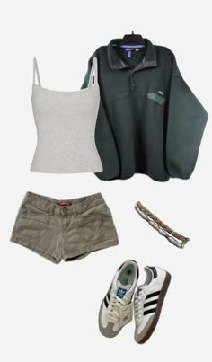 summer, shorts, adidas aesthetic fit inspo Shameless Summer Outfits, Art Inspired Outfits, Oregon Summer Outfits, Cute Outfit Collage, Dream Clothes Summer, Swaggy Outfits Summer, Summer Outfits Vintage 90s, Cotton Shorts Outfit, Summer Comfy Outfit