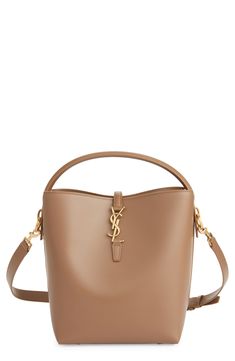 Saint Laurent Le 37 Leather Bucket Bag | Nordstrom Luxury Ralph Lauren Shoulder Bag For Daily Use, Travel Shoulder Bag With Branded Hardware, Bucket Shape, Designer Satchel Bucket Bag With Branded Hardware, Designer Satchel Bucket Bag, Luxury Satchel Bucket Bag With Branded Hardware, Luxury Bucket Bag Satchel With Branded Hardware, Travel Bucket Bag With Double Handle And Branded Hardware, Modern Bucket Bag With Branded Hardware For Travel, Travel Bucket Bag With Branded Hardware