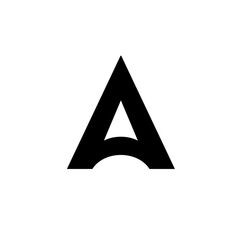 a black and white logo with the letter a in it's center, on a white background