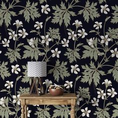 Vintage Floral Noir Wallpaper Noir Wallpaper, Wallpaper Application, Wallpaper Glue, Glass Furniture, Dust Free, Adhesive Wallpaper, Wallpaper Samples, Traditional Wallpaper, Computer Screen