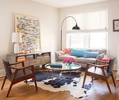 the living room is clean and ready for guests to come home with their belongings in