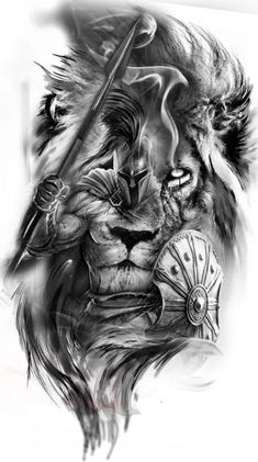 Warrior Back Tattoo Men, Christian Tattoo Designs Men, Aztec Warrior Tattoo Sleeve, Half Lion Half Jesus Face Tattoo, Christian Tattoos For Men Arm, Armor Of God Tattoo For Women, Aztec Warrior Tattoo Men, Double Sided Tattoo, Christian Warrior Tattoo