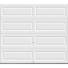 a white garage door with no windows