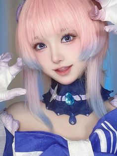 Kawaii Cosplay Makeup, Kokomi Eye Makeup, Kokomi Makeup, Lumine Cosplay Makeup, Kokomi Cosplay Makeup, Yae Miko Cosplay Makeup, Anime Eye Makeup, Anime Cosplay Makeup