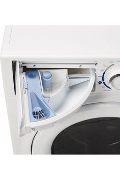 a white washer with its door open