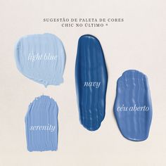 three different shades of blue are shown in this advertisement for the cosmetics brand sephora