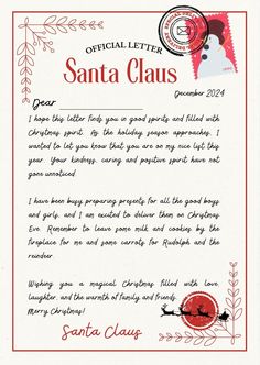 an official letter from santa claus