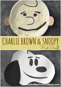 paper plate charlie brown and snoopy craft for kids