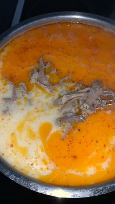 the food is being cooked in the pan on the stove top, ready to be eaten