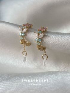 "Product Details + Care  - 18K Gold Dipped Over Brass - Sterling Silver - 2 Studs (1 Pair) - Wipe Clean  - Imported  Dimensions - Studs Approximately 0.5\" Have a question? Please message info@shopsweetpeeps.com and our support team will get back to you in 48 hours." Sweetpeeps Jewelry, Earring Aesthetic, Butterfly Chain, Awesome Tattoos, Earrings Accessories, Pretty Jewelry