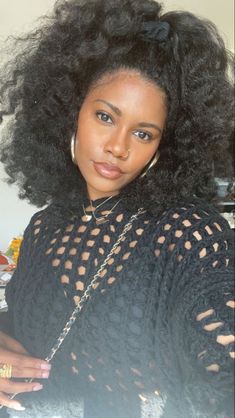 Flamboyant Natural Black Women, Jet Black Natural Hair Black Women, Natural Beauty Black Women, Dark Skin Hairstyles, Big Hair Black Women, Black Girls With Natural Hair, Formal Natural Hair Black Women, Natural Blowout Hairstyles Black Women, 4c Hair Aesthetic