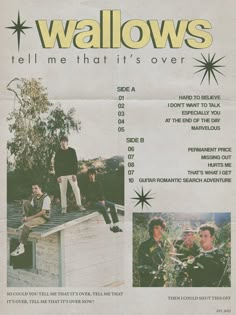 an advertisement for wallows featuring the band