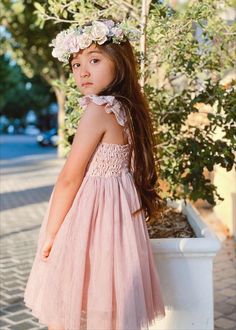 Girls Dusty Rose Bambi Tulle Dress Bambi Flower, Rose Pink Flower, Bambi Dress, Pink Flower Girl Dress, Pink Flower Girl, Pink Flower Girl Dresses, Matching Sisters, Dusty Rose Pink