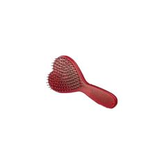 a red hair brush on a white background