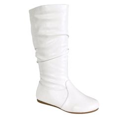 Step Out In These Versatile Mid-Calf Boots New In Box Faux Leatherette Material Side Zipper For Easy Shoe Removal Comfy Flat Heels Shaft Height: Approx 15 In. Heel Height: 0.25 In. Fitting: True To Size. Regular Fit. Cute Shoes Boots, Flat Riding Boots, Comfy Flats, Flat Heels, Boots Flat, Womens Mid Calf Boots, White Boots, White Flats, Calf Boots