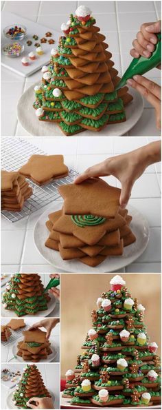 How To Make An Amazing 3D Cookie Christmas Tree  How To Make An Amazing 3D Cookie Christmas Tree Cookie Christmas Tree, Christmas Tree Food, Cookie Christmas, 3d Cookie, Tree Cookies, Christmas Tree Cookies, Xmas Food, Christmas Cooking