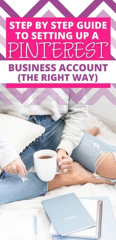 a woman sitting on her bed holding a coffee cup