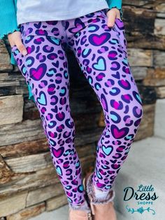 The matching leggings to our wildly popular purple leopard print dress. These leggings come in sizes xs- adult TC. Our leopard print leggings have pockets and are made from a super stretchy 93 % polyester and 7 % spandex material. Cute Fitted Purple Bottoms, Playful Fitted Purple Bottoms, Cute Stretch Leggings For Fall, Casual Fitted Leopard Print Leggings, Colorful Pants, Leopard Print Bra, Purple Leopard Print, Women Long Cardigan, Comfy Pjs