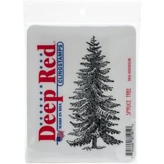 a package of red white and blue decal stickers with a pine tree on it