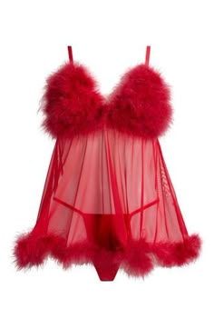 Frothy feathers conceal the cups and trim the hemline of this flirty babydoll chemise complete with a matching G-string. Includes chemise and G-string 80% nylon, 20% elastane Hand wash, dry flat Imported Women Nightwear Dresses, Golf Skorts, Lizzie Hearts, Nightwear Dress, Sports Skirt, Nordstrom Women, Lingerie Inspiration, Nature Dress, Romantic Outfit