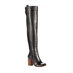 Genuine Black Leather Thigh Boots. Rounded Toe With H 8in Side Zipper For Easy Wear. 3” Block Heal. Shaft 23” Lightly Worn, Sligh Wear On Inner Toe Of Right Foot. Can Be Fixed With Some Shoe Polish. Leather Thigh Boots, Thigh Boots, Shoe Polish, Thigh Boot, Vince Camuto Shoes, Thigh High, Easy Wear, Over The Knee Boots, Thigh Highs