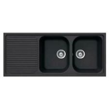 black double bowl kitchen sink with drainers