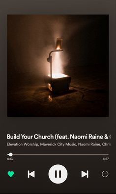 an image of a light that is glowing in the dark, with text below it reading build your church feat nonni rain & c