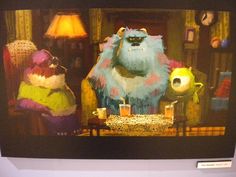 an animated scene is displayed on the wall