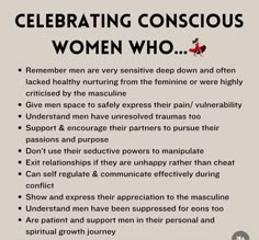 a poster with the words celebrating conscious women who