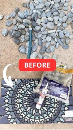 the before and after pictures show how to paint rocks