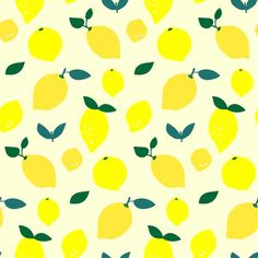 yellow lemons with green leaves on a white background