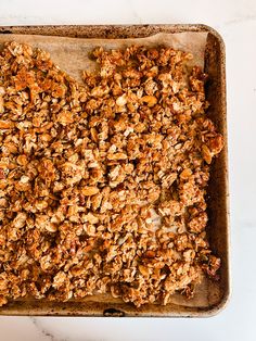 granola bars on a baking sheet ready to be baked in the oven for breakfast